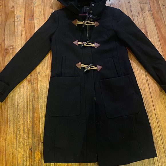 J.CREW WOOL NAVY BLACK Nautical TOGGLE COZY LONG Coat GORG CLASSY - Picture 4 of 16